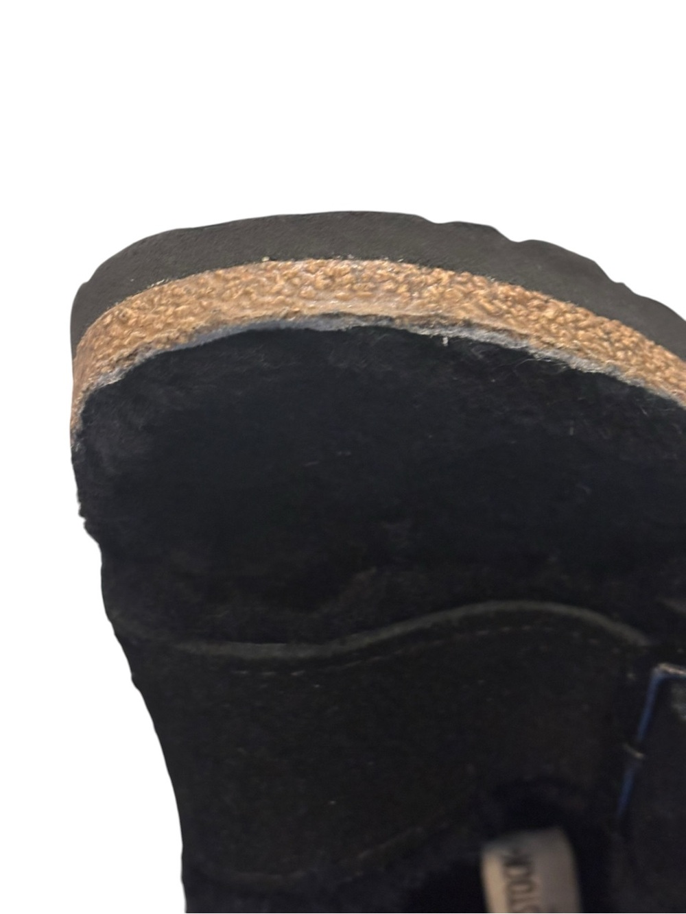 Birkenstock Women's Black Faux-Fur Double Buckle Slides - Picture 7 of 8